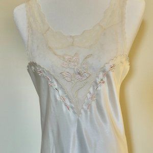 Vintage Lace Nightgown Low Back White Lauren Alexandra M Bridal Slip Long Sexy